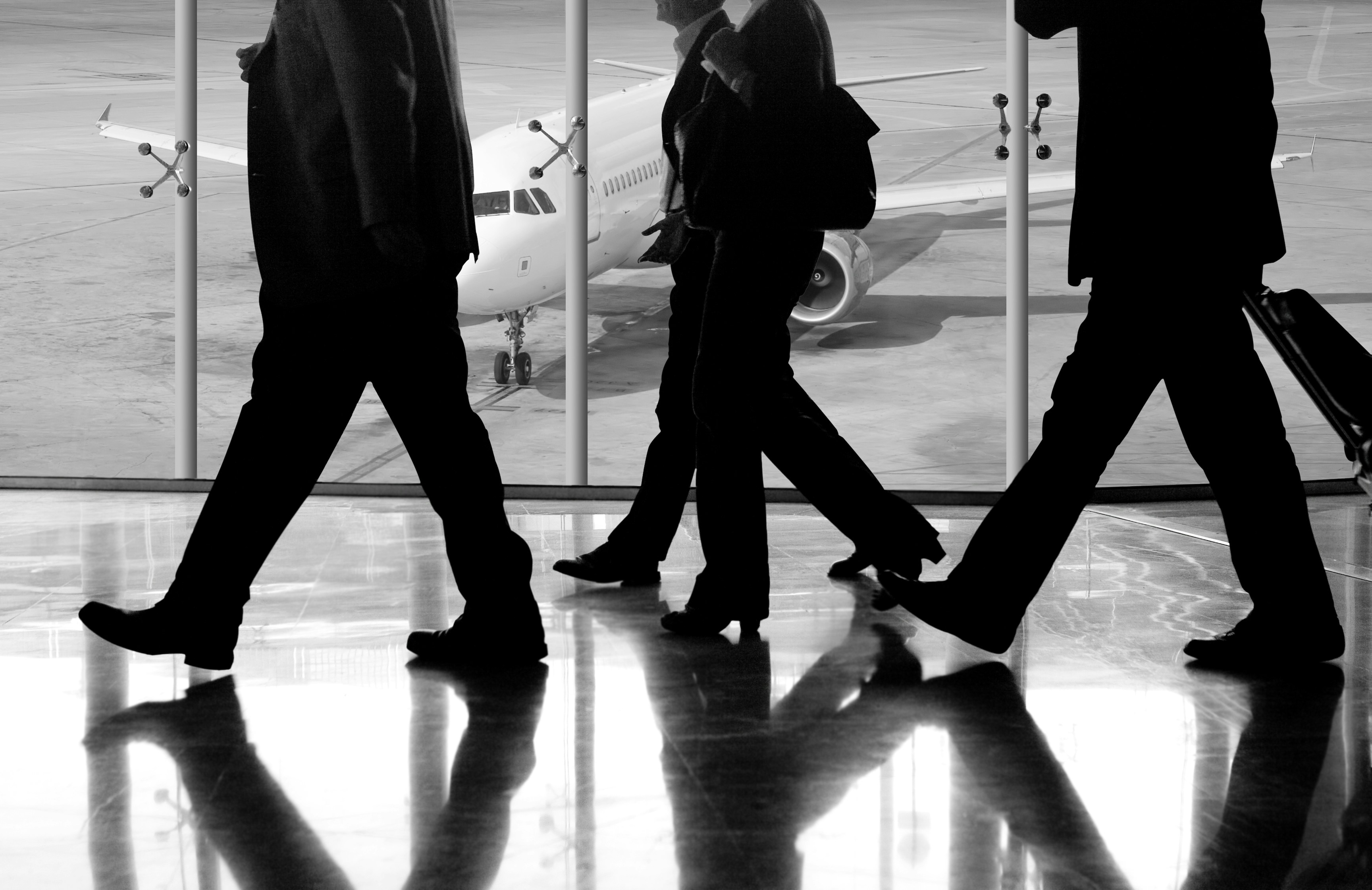 Business travellers at airport